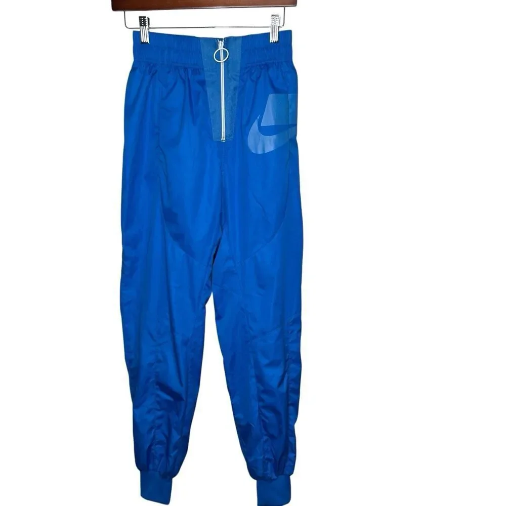 Nike Sportswear NSW Womens Woven Front Zip Jogger Track Pant XS Blue EUC